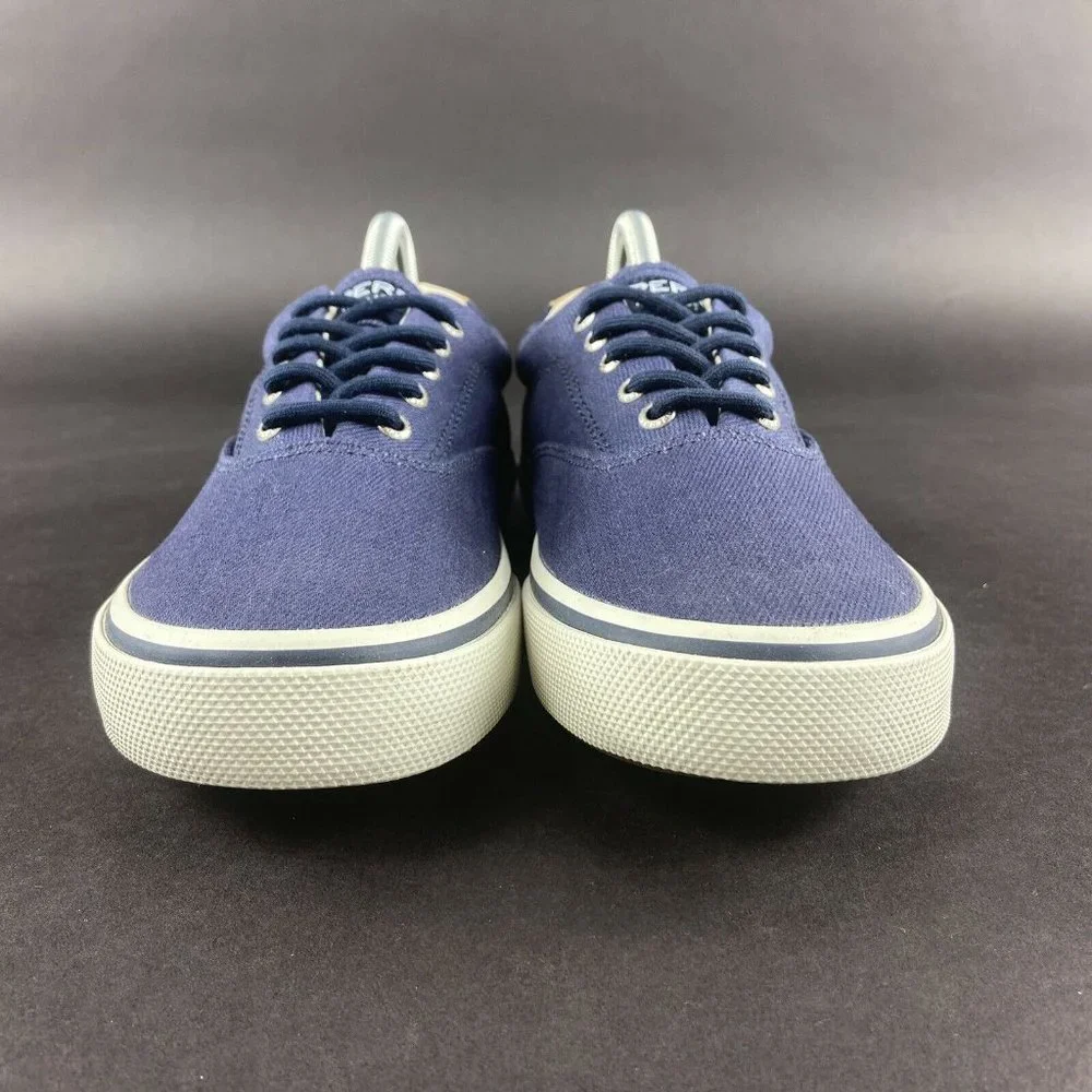 Sperry Men's Halyard CVO Navy Blue Twill Lace Up Casual Shoes Size 8 M